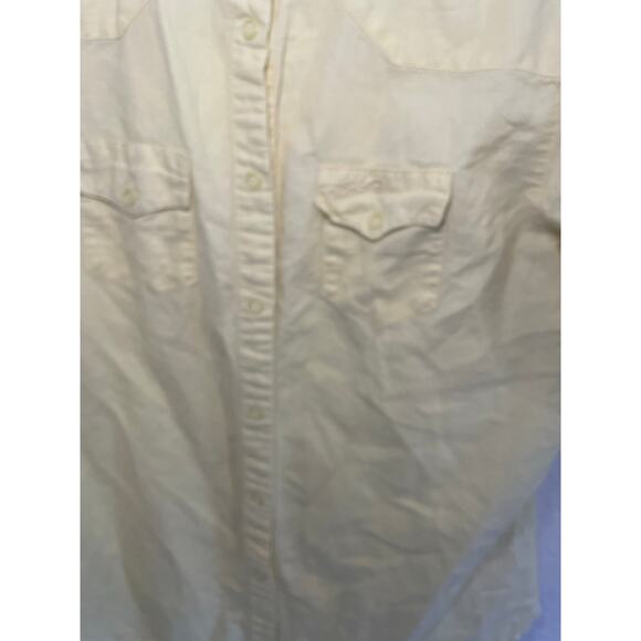 Wrangler Yellow Snap Button Shirt Collared Top Western Women’s size medium - Picture 3 of 4